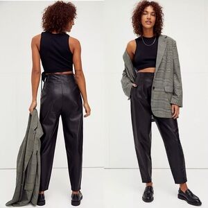 FREE PEOPLE High-waisted Faux Leather Pants Size 12